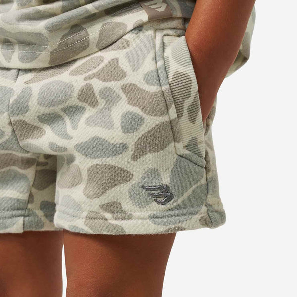 Youth Vintage Washed Shorts - Classic Deer Camo