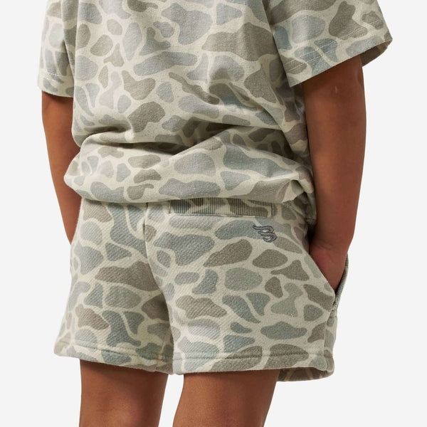 Youth Vintage Washed Shorts - Classic Deer Camo