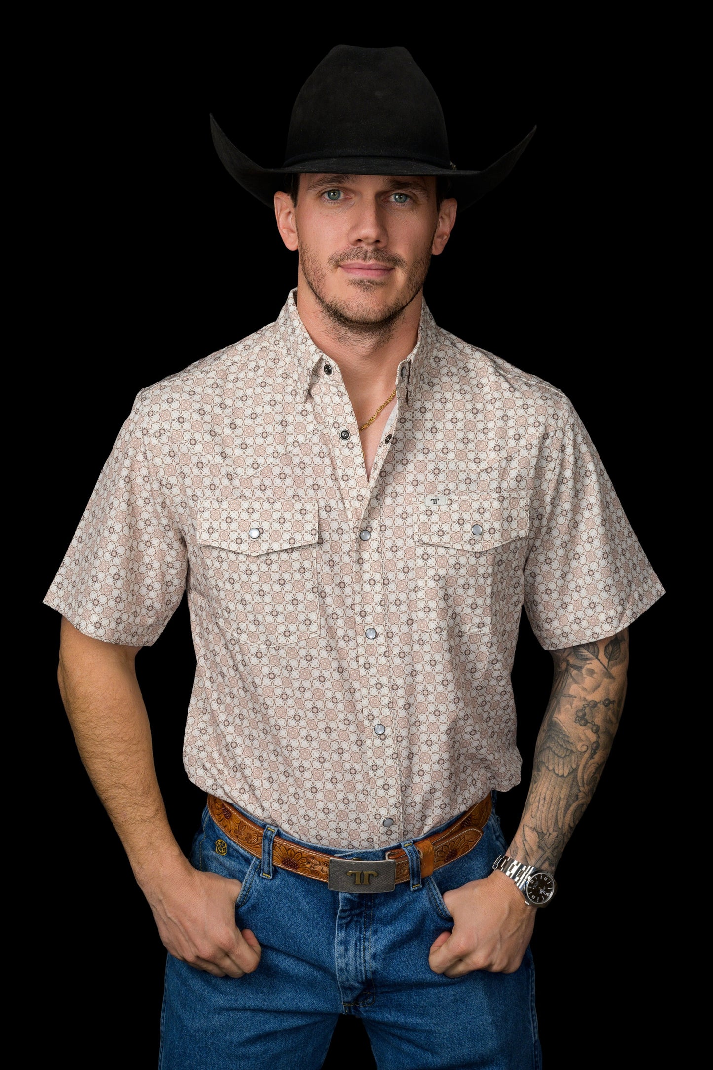 The Callen - Short Sleeve Pearl Snap Shirt