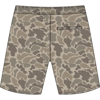 Youth Fulton Volley Shorts - Khaki Mallard Camo