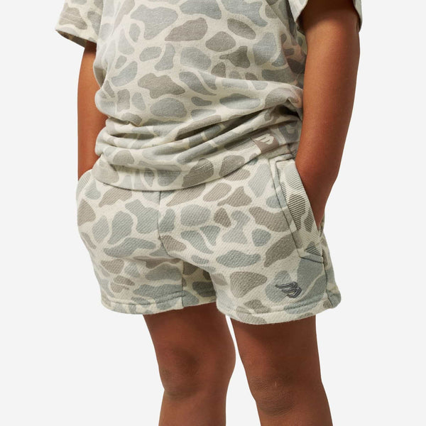 Youth Vintage Washed Shorts - Classic Deer Camo