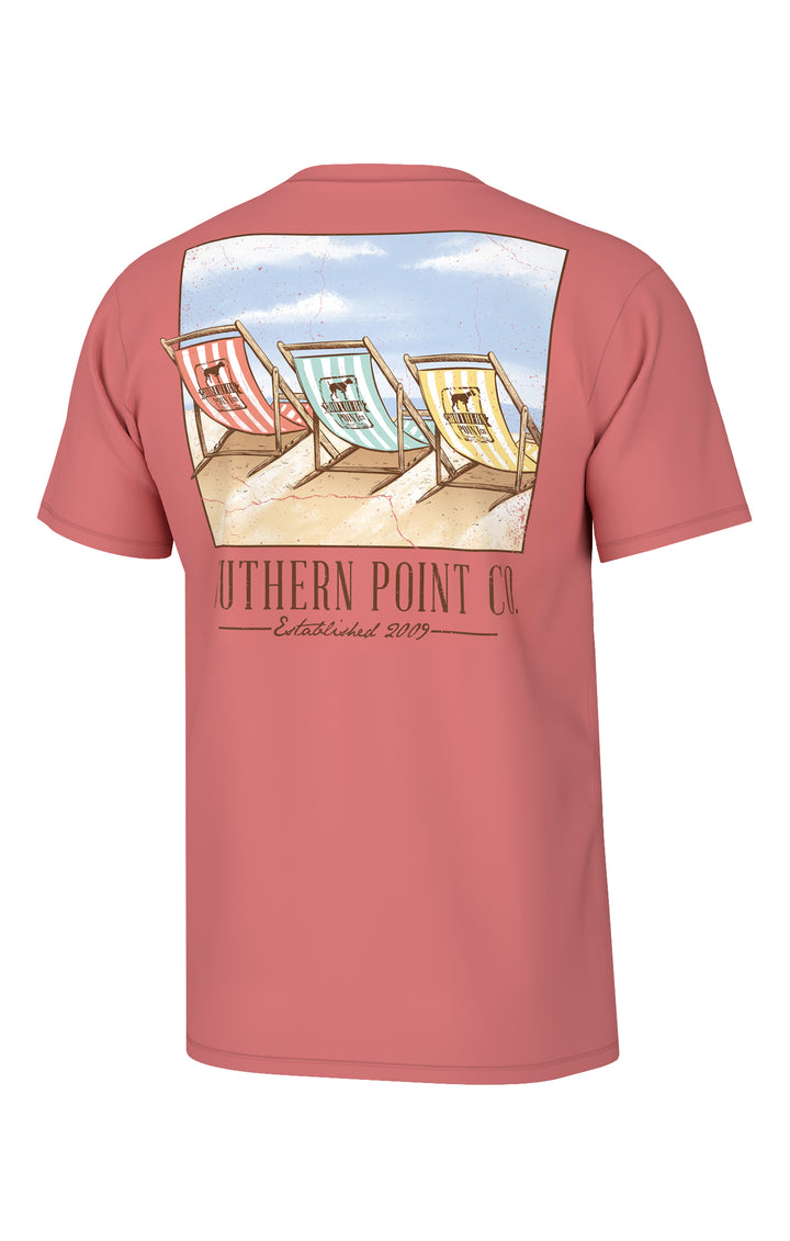 Youth Beach Chairs SS Tee- Cranberry