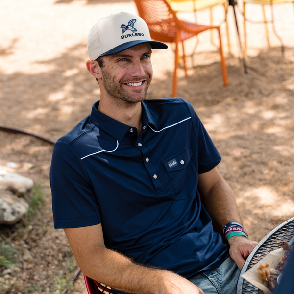 Pearl Snap Performance Polo - Navy