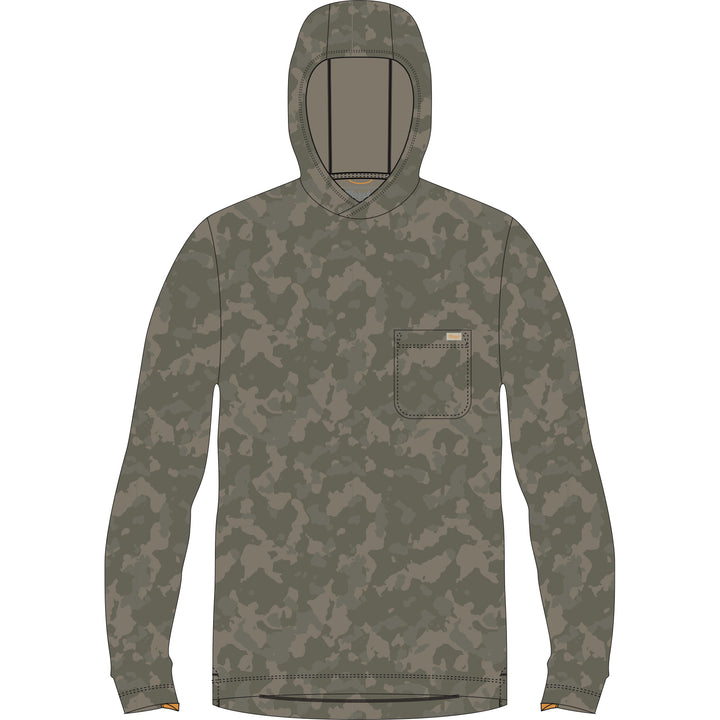 Buxton Hagood Tech Hoodie - Fossil Foxhole Camo