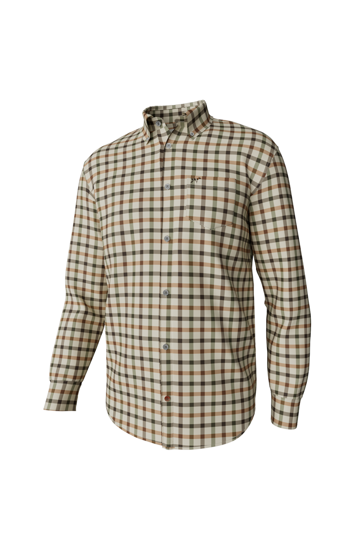 Hadley Luxe Long Sleeve Button Down - Burke Tattersall - Harvest