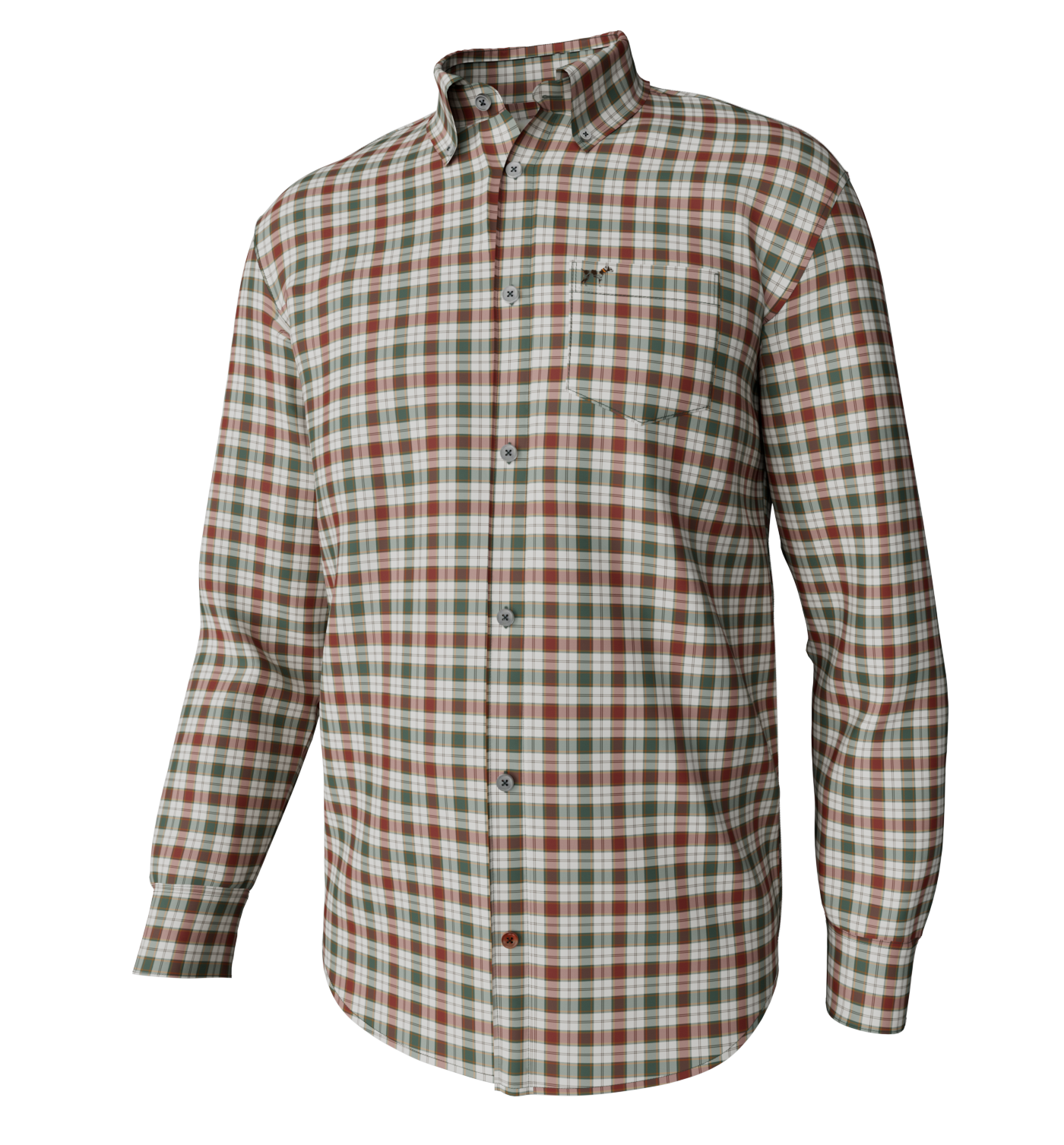 Hadley Vintage Long Sleeve Button Down - Wright Plaid - Festive