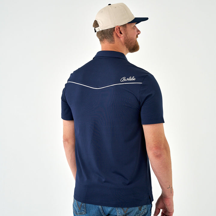 Pearl Snap Performance Polo - Navy