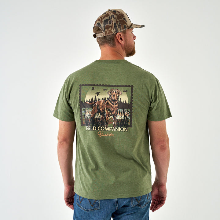 SS Tee - Duck Dog Stamp - Heather Olive