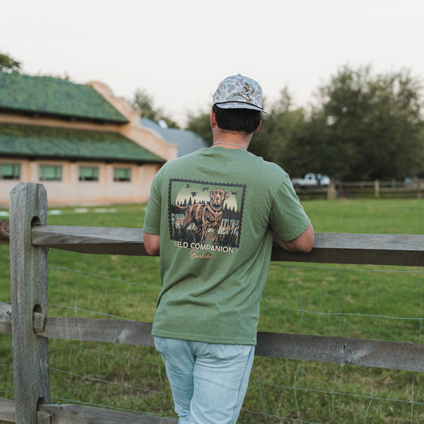 SS Tee - Duck Dog Stamp - Heather Olive