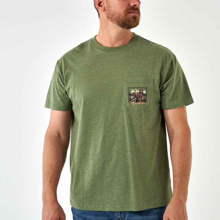 SS Tee - Duck Dog Stamp - Heather Olive