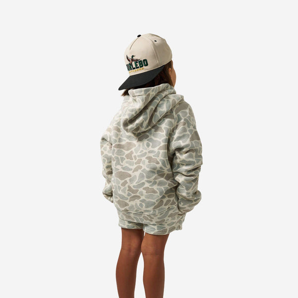 Youth Vintage Washed Fleece Hoodie - Classic Deer Camo