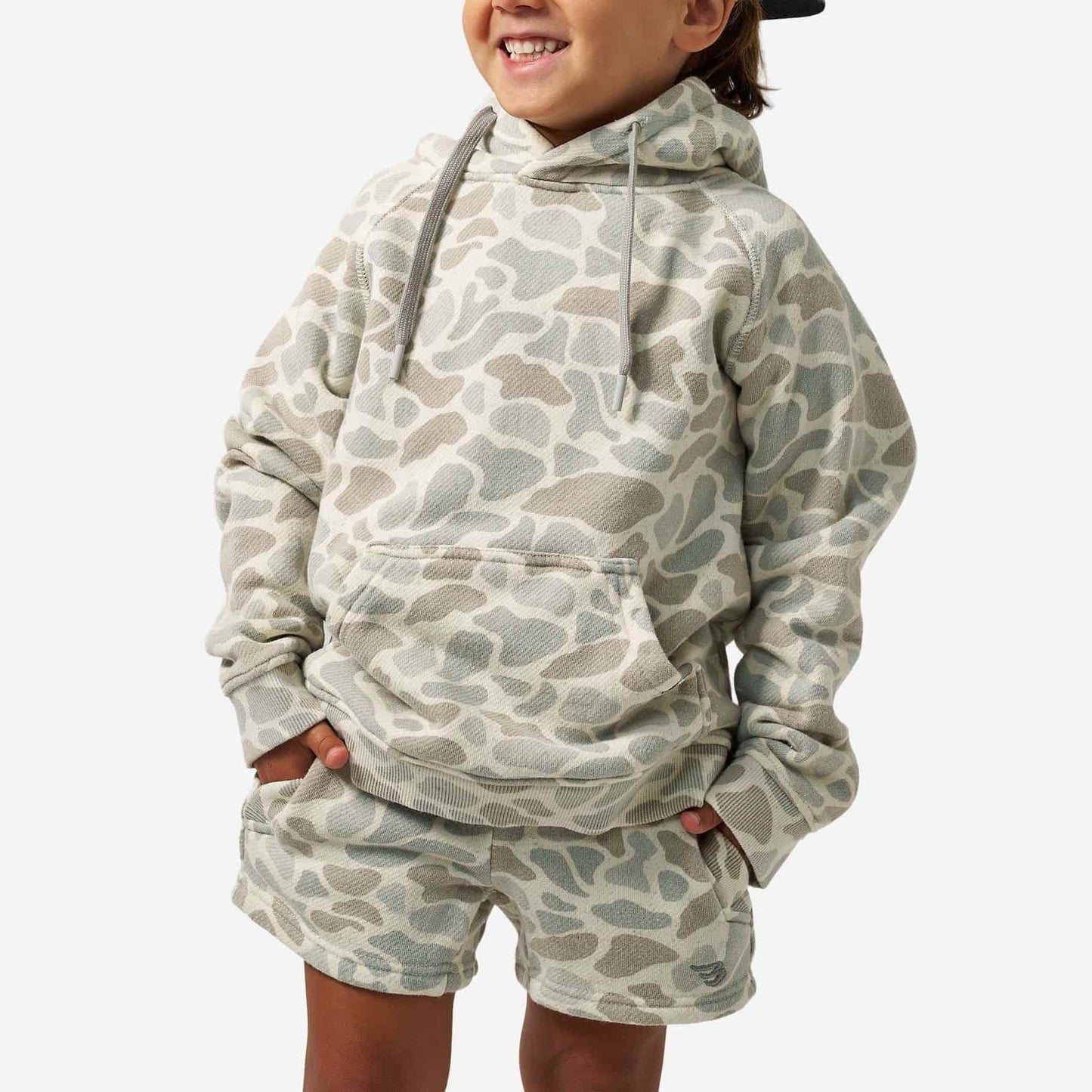 Youth Vintage Washed Fleece Hoodie - Classic Deer Camo