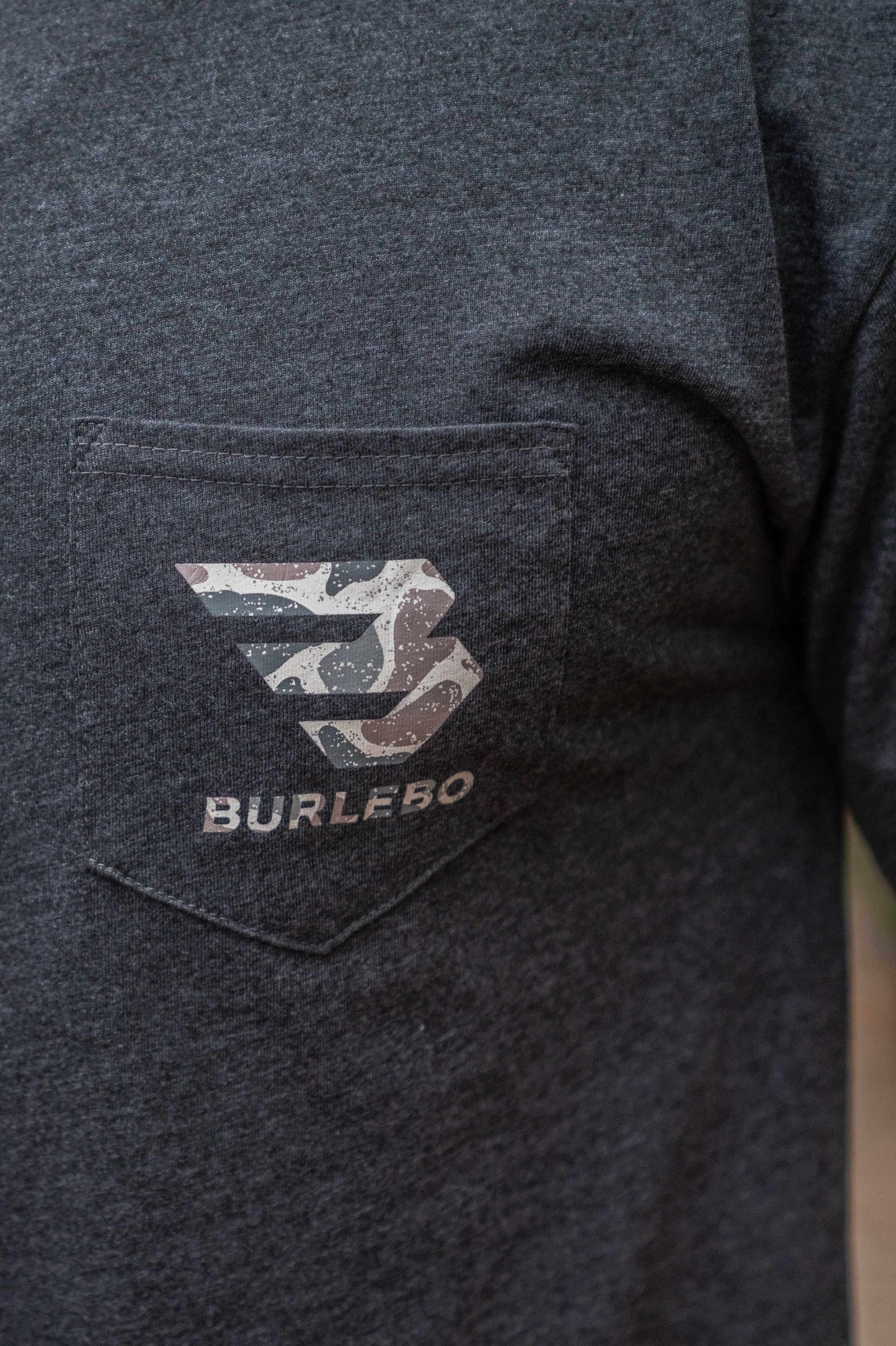 SS Tee - Flying B Deer Camo - Heather Black