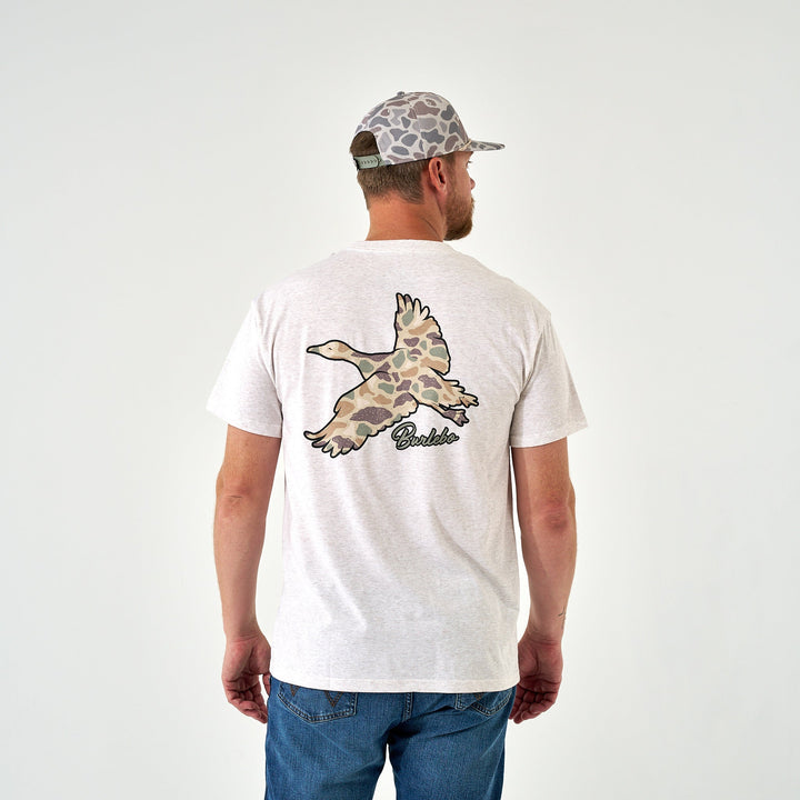SS Tee - Flying Pintail Camo Duck - Heather Oatmeal