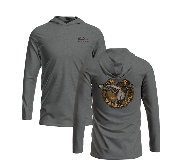 Circle Mallard Long Sleeve Graphic Hoodie T-Shirt - Graphite Heather