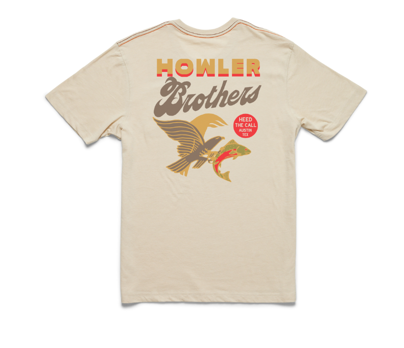 Cotton Pocket T-Shirt - Osprey Prey - Sand Heather