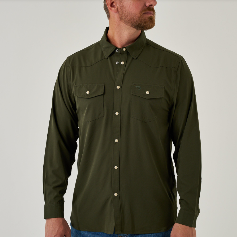 Performance Western Shirt- Mallard Green