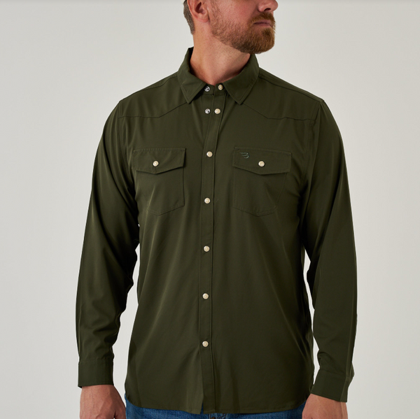 Performance Western Shirt- Mallard Green