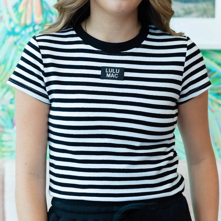 Women's LuLu Mac Baby Doll Stripe Top - Black