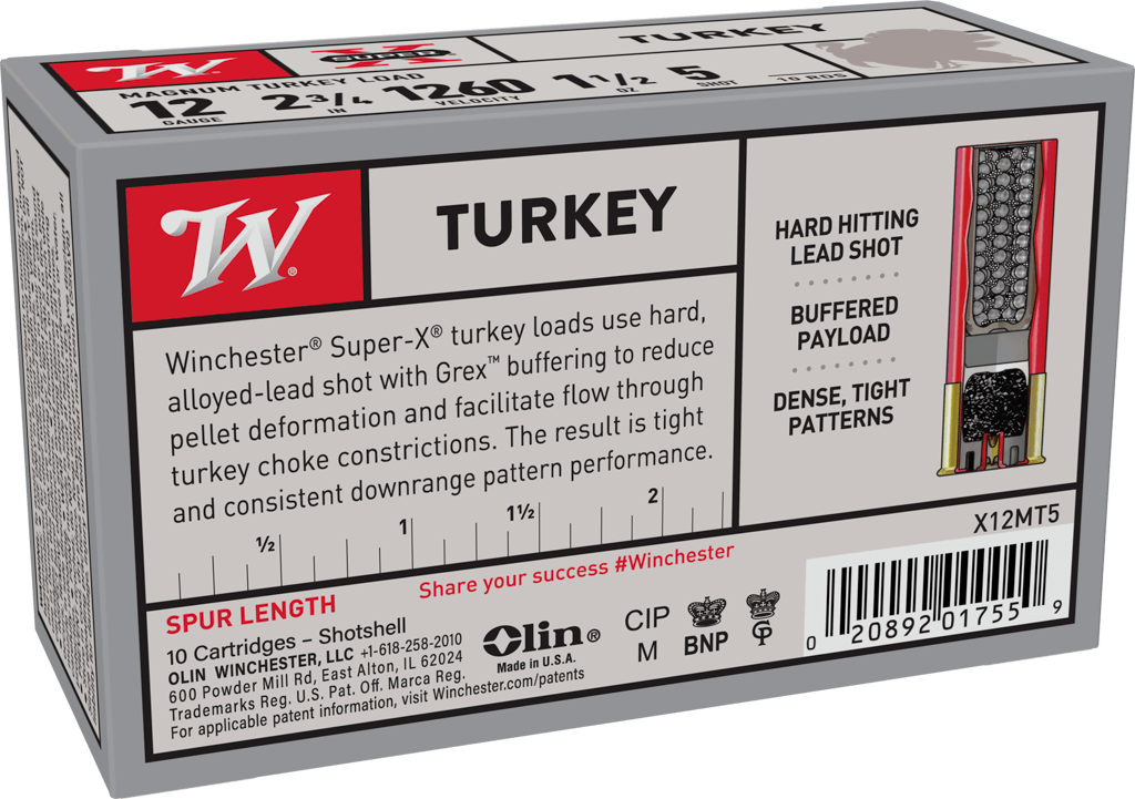 Winchester 12 GA 2-3/4" #5 Super-X Turkey 1-1/2 OZ