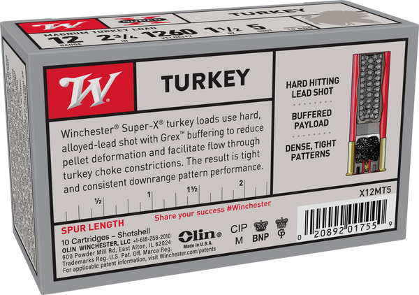 Winchester 12 GA 2-3/4" #5 Super-X Turkey 1-1/2 OZ