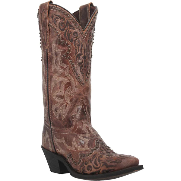 Braylynn Snip Toe Brown Pull On Western Boots