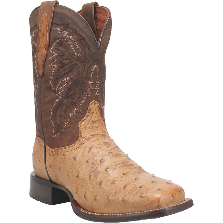 Alamosa Full Quill Ostrich - Sand/Chocolate