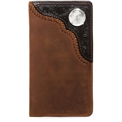 Silver Creek Bronc Buster Checkbook Wallet Brown