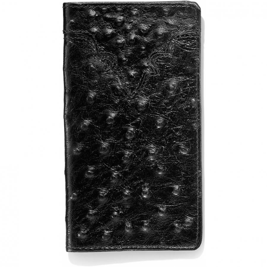 Silver Creek Black Ostrich Print Wallet