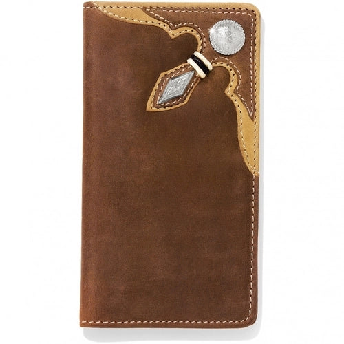 Stockyards Rawhide Brown Checkbook Wallet