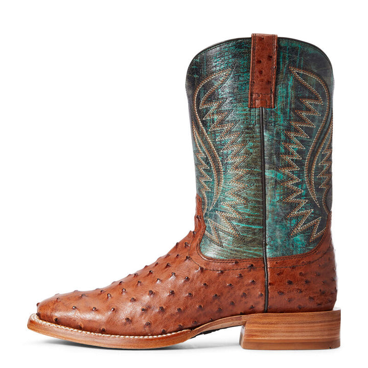 Gallup Western Boot - Brandy Full Quill Ostrich