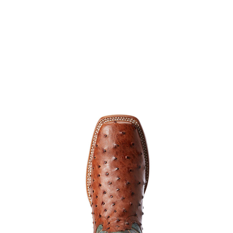 Gallup Western Boot - Brandy Full Quill Ostrich