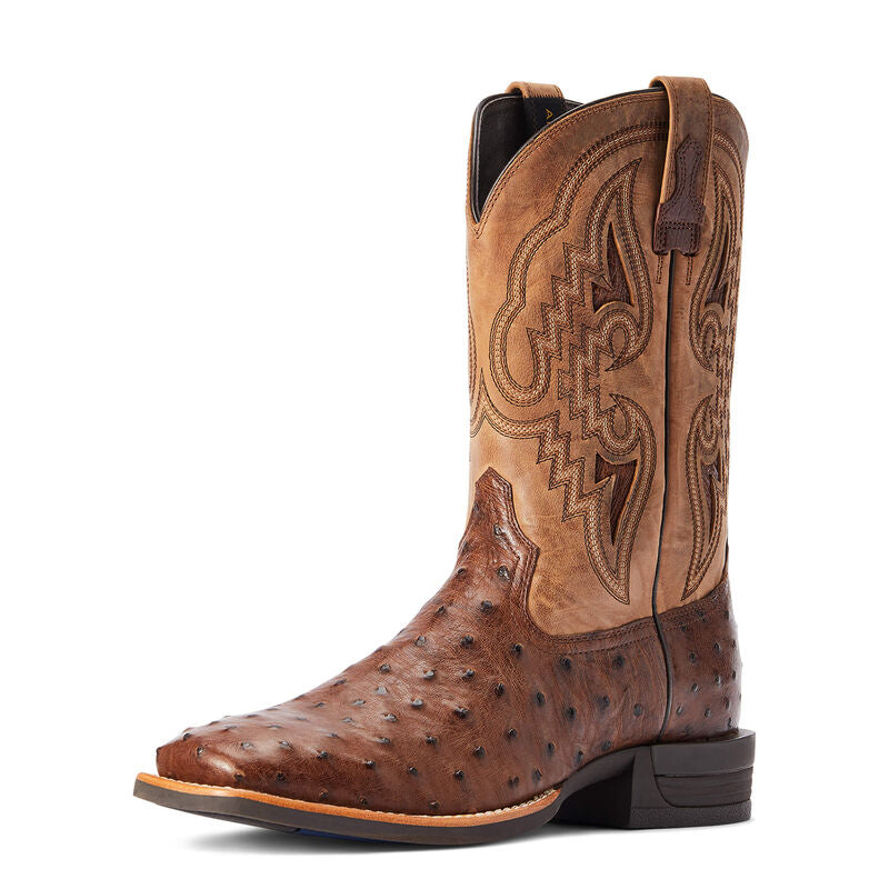 Dagger Western Boot Dark Tabac Full Quill Ostrich