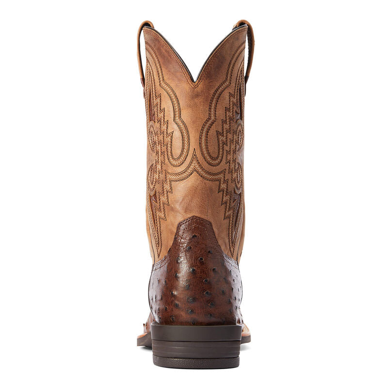 Dagger Western Boot Dark Tabac Full Quill Ostrich