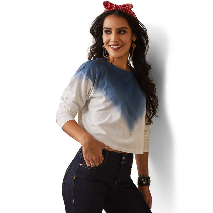 Ladies LS Howdy Ombre Top