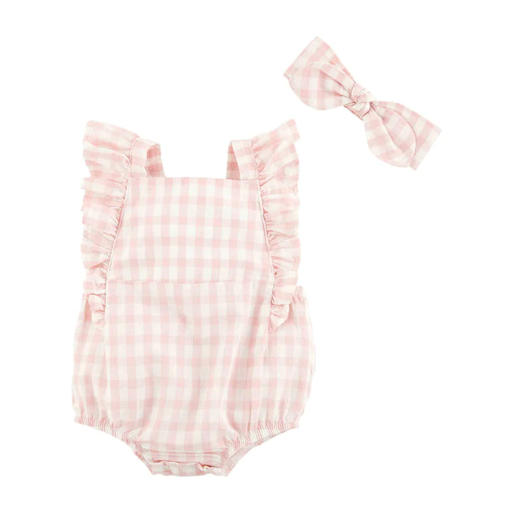 Easter Check Bubble and Headband