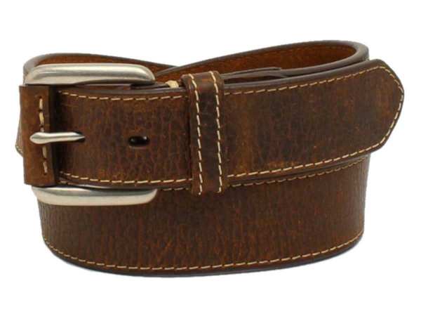 Ariat Western Mens Belt Leather Logo Concho Brown