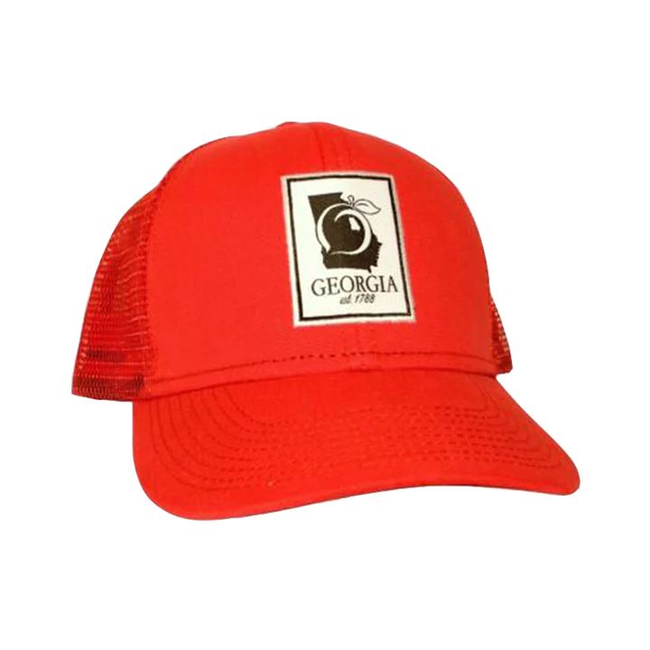 State Patch Hat Red