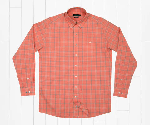 Calabash Performance Dress Shirt - Peach & Coral