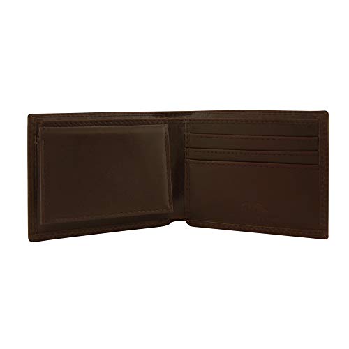 Cotton Brown Wrinkle Leather Bi-fold Concho Wallet