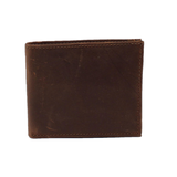 3D Men's Brown Leather Bi-Fold Wallet