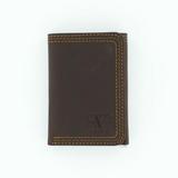 HD Xtreme Mens Work Brown Leather Trifold Wallet