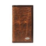 Nocona Men's Ostrich Print Leather Rodeo Wallet
