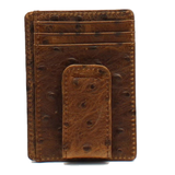 Nocona Men's Ostrich Print Slim Fit Money Clip Wallet