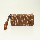 Angel Ranch Brown Deer Print Clutch Wristlet Bag