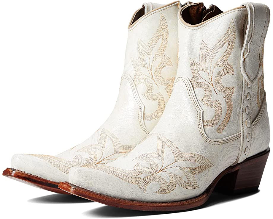 Vintage White Ankle Boots