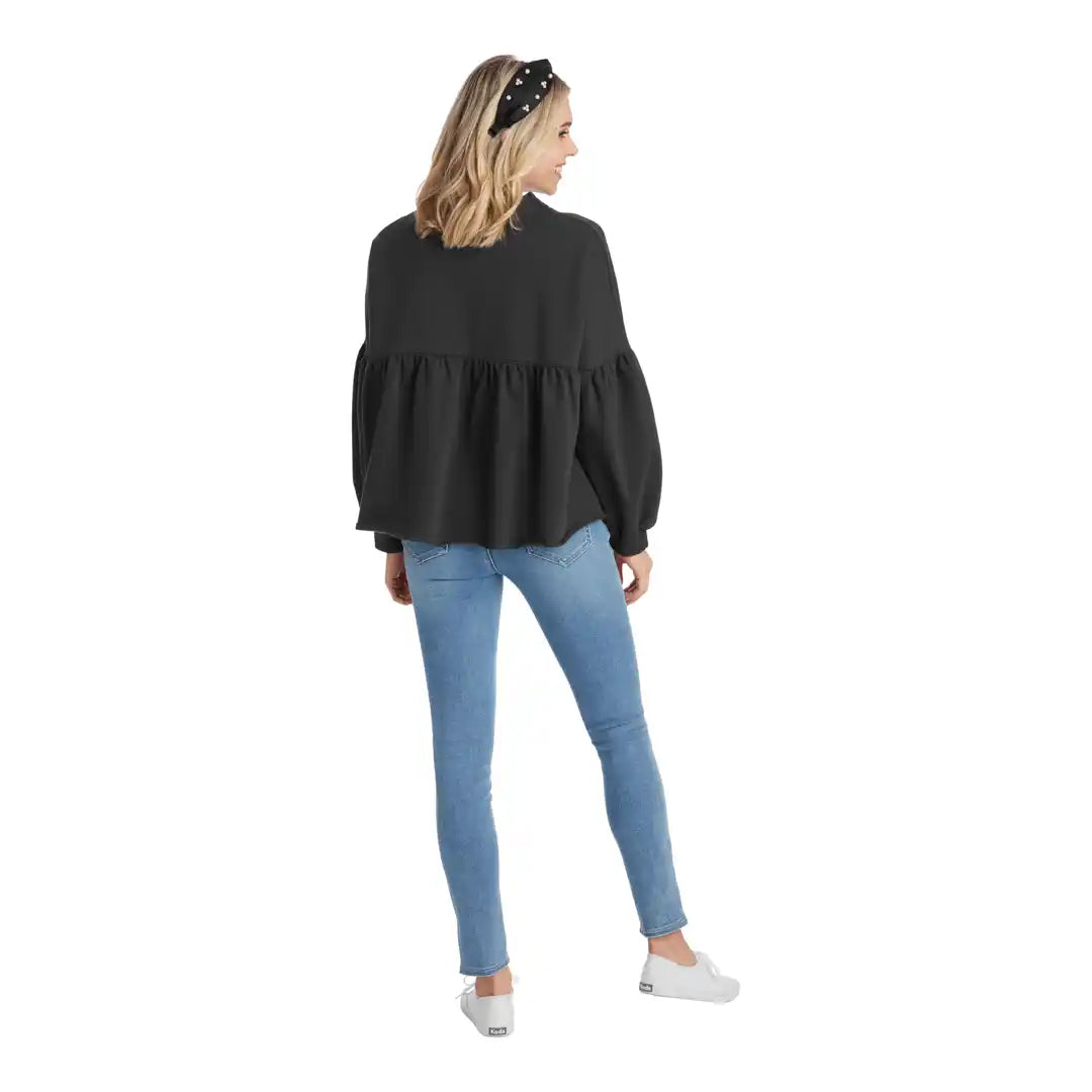 Landon Peplum Top - Black