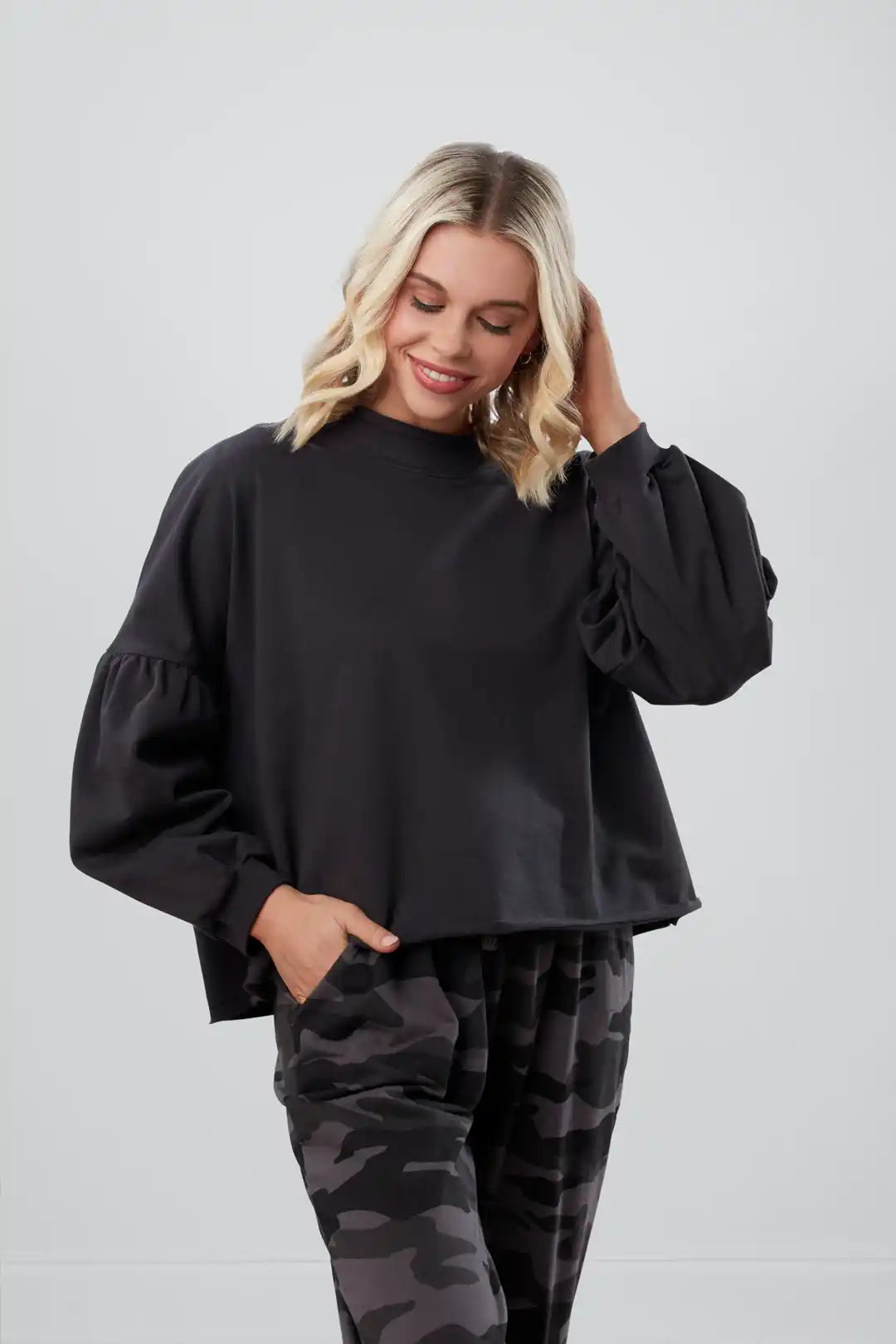 Landon Peplum Top - Black