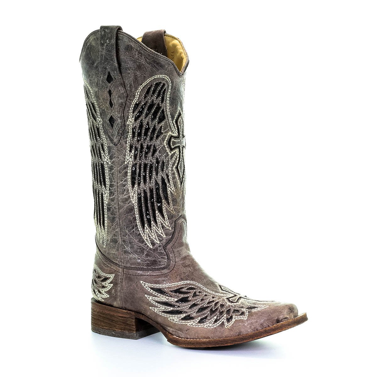Ladies Black Wing/Cross Boot