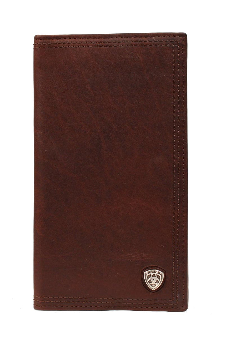 Ariat Dark Copper Bi-fold Rodeo Wallet w/ Small Shield Logo